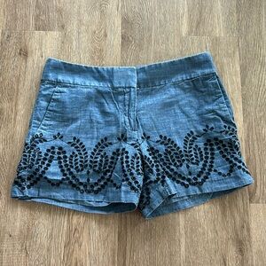 LOFT Riviera Chambray Eyelet Shorts
